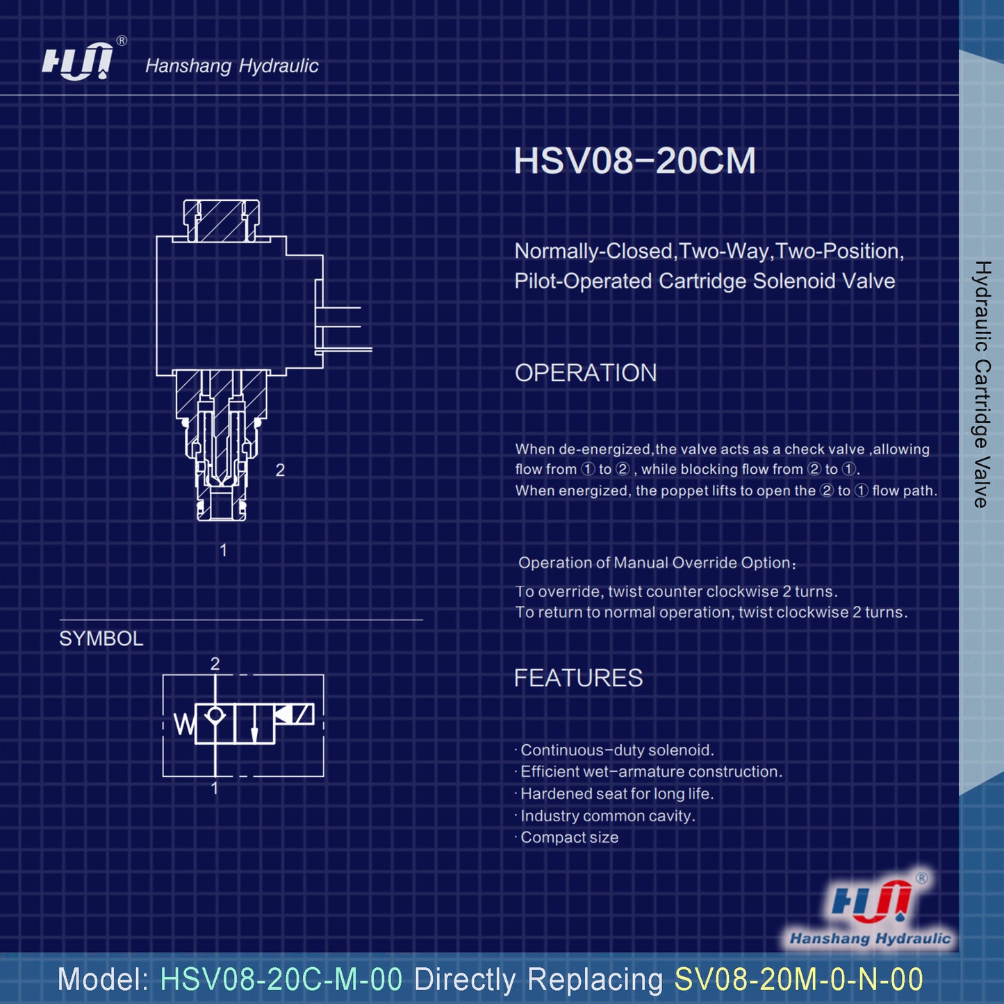 HSV08-20C-M-00 Cartridge Valve ( SV08-20M-0-N-00 )