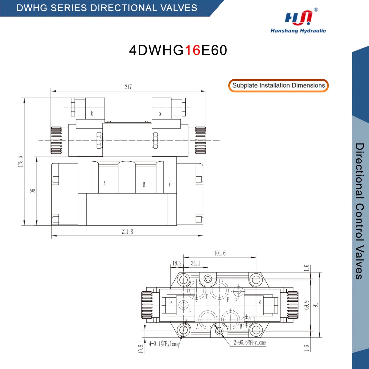 VÁLVULA DIRECCIONAL SERIE DWHG - 4DWHG16E60/DC24NZ5L