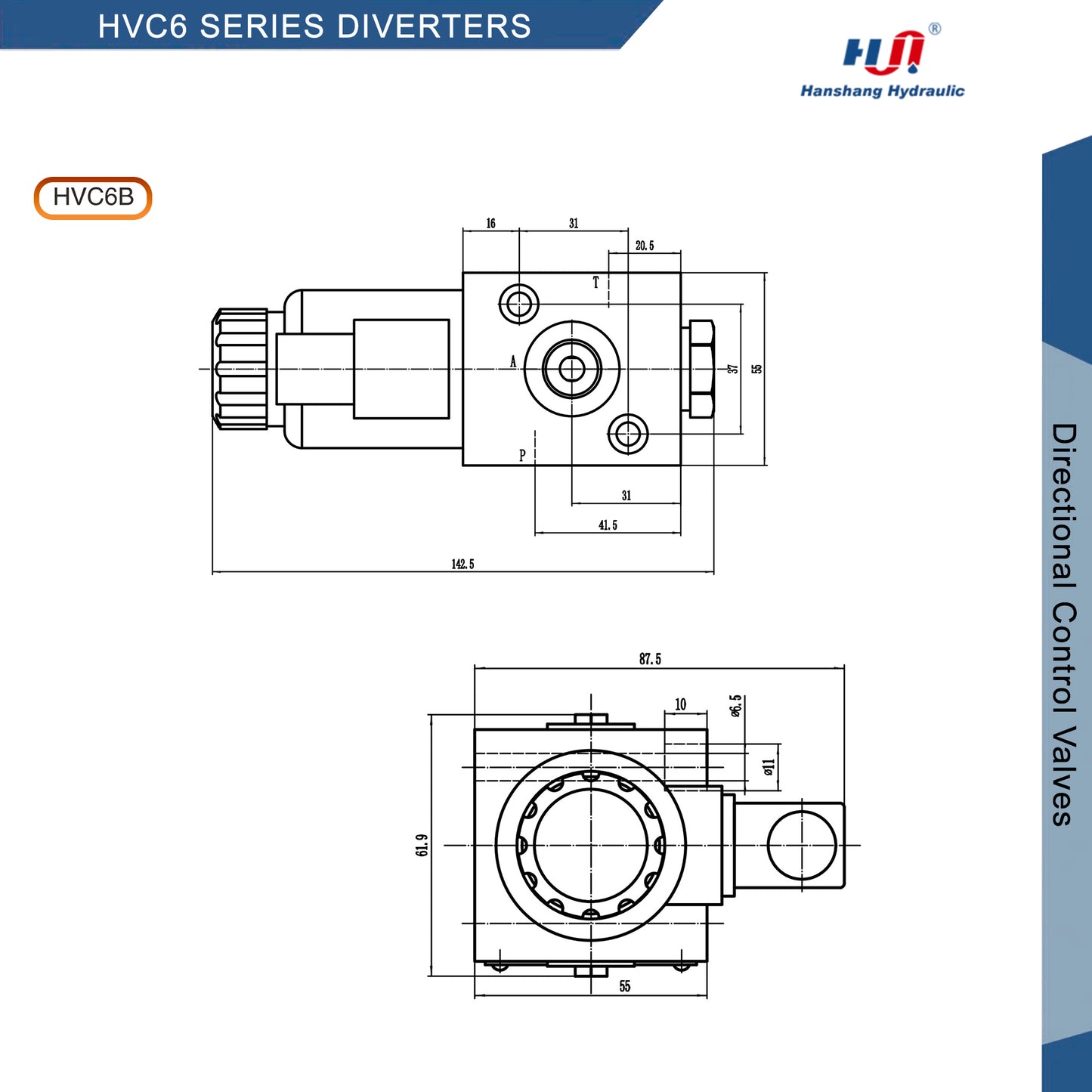 VÁLVULA DIRECCIONAL SERIE HVC6 (HVC6-SAE8-DC12-Z5L)