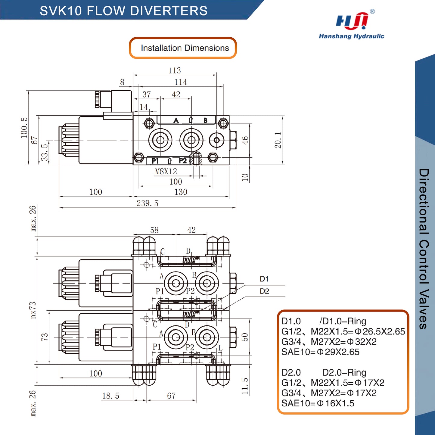 SVK10 FLOW DIVERTER ( SVK10-SAE10-DC12-Z5L )