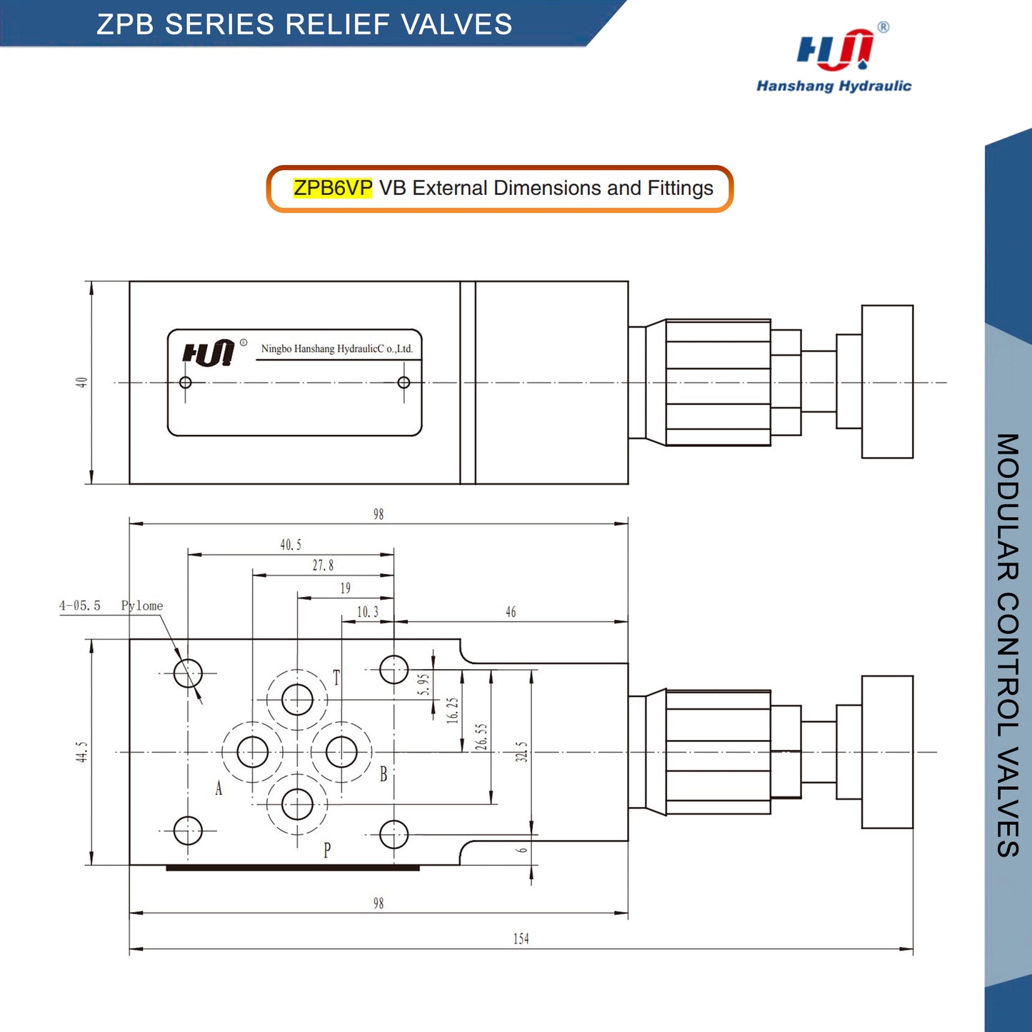 ZPB6VP-1-40-200 VÁLVULAS DE ALIVIO MODULARES