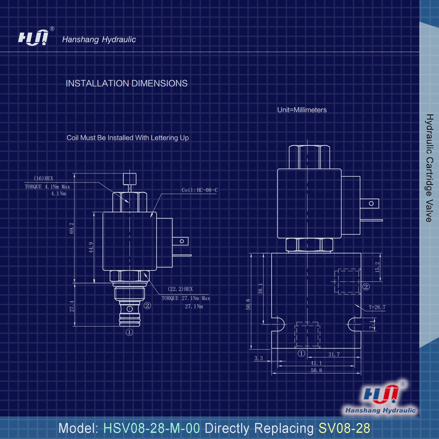 HSV08-28-M-00 Cartridge Valve ( SV08-28-M-00 )